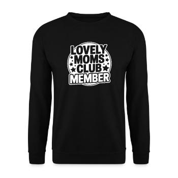 Lovely Moms Club Mitglied - Unisex Pullover - Schwarz - Vorne - Alina (178cm) & Michal (187cm)