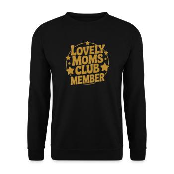 Lovely Moms Club Member - Unisex Pullover - Schwarz - Vorne - Alina (178cm) & Michal (187cm)
