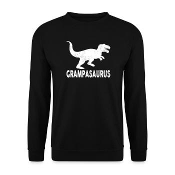 GrampaSaurus T-Rex Silhouette - Unisex Sweatshirt - black - Front - Alina (178cm) & Michal (187cm)