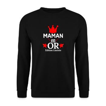 Maman en Or Edition Limitée - Sweat-shirt Unisexe - noir - Devant - Alina (178cm) & Michal (187cm)
