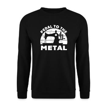 Pedal to the Metal Sewing Badge - Unisex Sweatshirt - black - Front - Alina (178cm) & Michal (187cm)