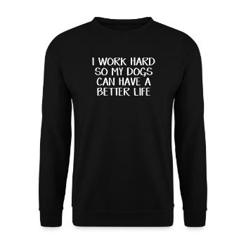 Dog Dad Hustle For Pups - Unisex Sweatshirt - black - Front - Alina (178cm) & Michal (187cm)