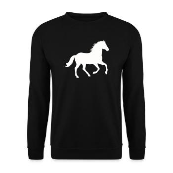 Silhouette eines wilden Pferdes - Unisex Pullover - Schwarz - Vorne - Alina (178cm) & Michal (187cm)
