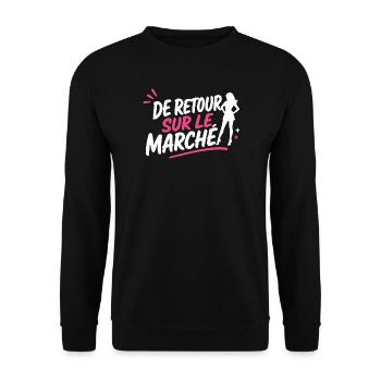 Retour sur le marché femme pop - Sweat-shirt Unisexe - noir - Devant - Alina (178cm) & Michal (187cm)