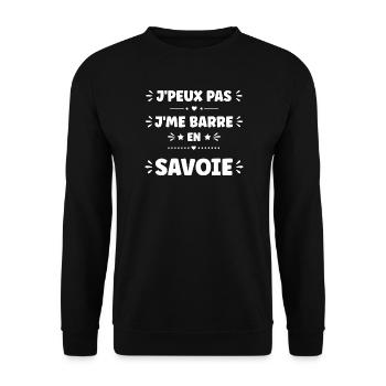 J'peux pas j'me barre en Savoie - Sweat-shirt Unisexe - noir - Devant - Alina (178cm) & Michal (187cm)