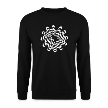 Hypnotische Schwarz-Weiß-Wirbel-Mandala - Unisex Pullover - Schwarz - Vorne - Alina (178cm) & Michal (187cm)