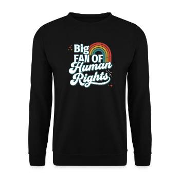 Pride Month LGBTQ - Big Fan of Human Rights - Unisex Sweatshirt - black - Front - Alina (178cm) & Michal (187cm)
