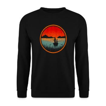 Pêche en bateau - Sweat-shirt Unisexe - noir - Devant - Alina (178cm) & Michal (187cm)