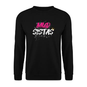 Mud sistas Schlammlauf Mud Run Muddy Race - Unisex Pullover - Schwarz - Vorne - Alina (178cm) & Michal (187cm)