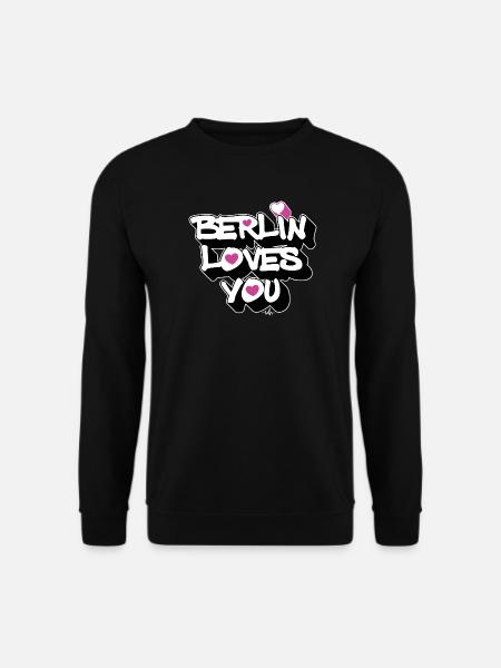 Berlin Loves You Heart 3D - Unisex Sweatshirt - black