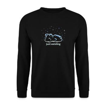 Einfach nur existieren - Unisex Pullover - Schwarz - Vorne - Alina (178cm) & Michal (187cm)