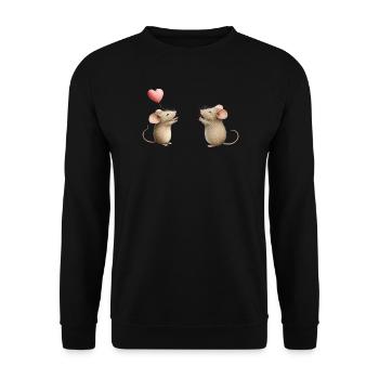 Mausliebe - Unisex Pullover - Schwarz - Vorne - Alina (178cm) & Michal (187cm)