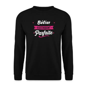 Bélier Ascendant Parfaite - Sweat-shirt Unisexe - noir - Devant - Alina (178cm) & Michal (187cm)