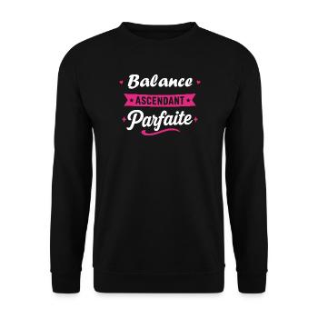 Balance Ascendant Parfaite - Sweat-shirt Unisexe - noir - Devant - Alina (178cm) & Michal (187cm)