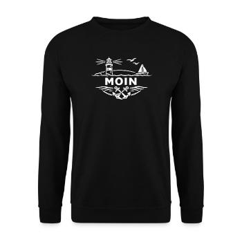 Moin Anker Logo - Unisex Pullover - Schwarz - Vorne - Alina (178cm) & Michal (187cm)