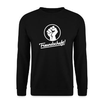 Freundschaft v.2 (Farbe änderbar) - Unisex Pullover - Schwarz - Vorne - Alina (178cm) & Michal (187cm)
