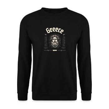 Portrait du dieu ancien de la Grèce - Sweat-shirt Unisexe - noir - Devant - Alina (178cm) & Michal (187cm)