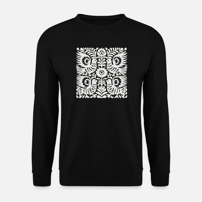 Crête florale de colombe - Sweat-shirt Unisexe - noir