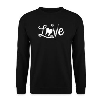 Amour dentaire : Cœur, Dents et Outils - Sweat-shirt Unisexe - noir - Devant - Alina (178cm) & Michal (187cm)