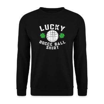Lucky Bocce Ball Shirt - Unisex Sweatshirt - black - Front - Alina (178cm) & Michal (187cm)