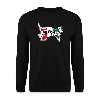 Mexico Mexikanische Flagge  - Unisex Pullover - Schwarz - Vorne - Alina (178cm) & Michal (187cm)