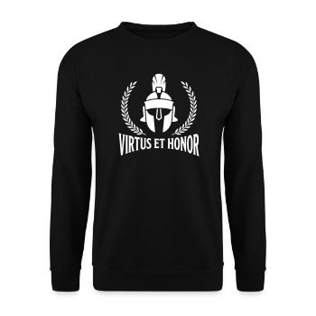 Virtus Et Honor Latin Quote - Motivational Slogan - Unisex Sweatshirt - black - Front - Alina (178cm) & Michal (187cm)