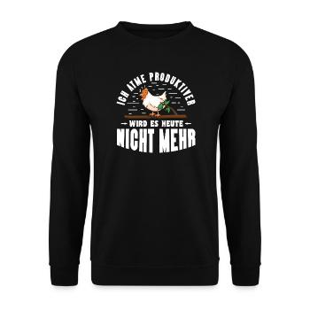 Hühnerflüsterer Huhn Hühnerhalter Hühner - Unisex Pullover - Schwarz - Vorne - Alina (178cm) & Michal (187cm)