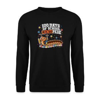 100 Days School Centipede 100 Legs Kids - Unisex Sweatshirt - black - Front - Alina (178cm) & Michal (187cm)