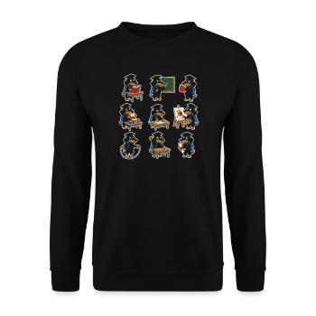 100 Days School Dachshund School Activities Doxie - Unisex Sweatshirt - black - Front - Alina (178cm) & Michal (187cm)
