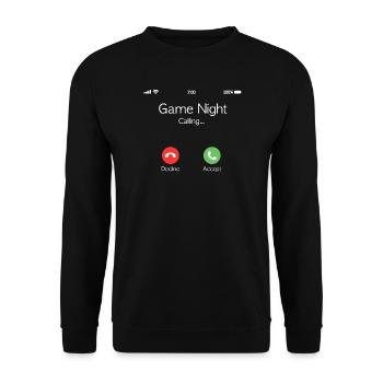 Spielabend-Call-Bildschirm - Unisex Pullover - Schwarz - Vorne - Alina (178cm) & Michal (187cm)