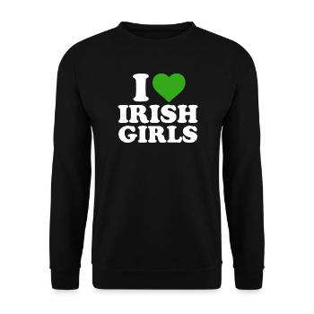I Love Irish Girls - Unisex Sweatshirt - black - Front - Alina (178cm) & Michal (187cm)
