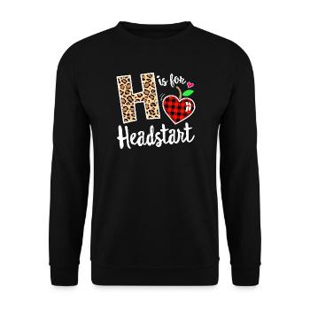 Headstart Leopard H Plaid Heart - Unisex Sweatshirt - black - Front - Alina (178cm) & Michal (187cm)
