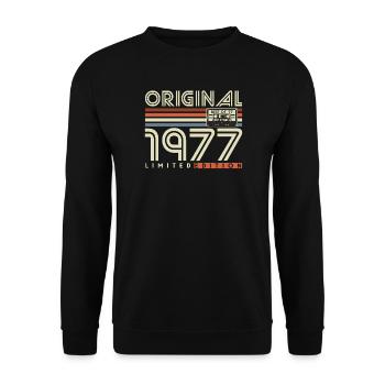 1977 Vintage Vintage Rétro Cadeau d’anniversaire - Sweat-shirt Unisexe - noir - Devant - Alina (178cm) & Michal (187cm)