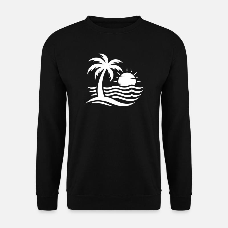 Palme Strand Meer - Unisex Pullover - Schwarz
