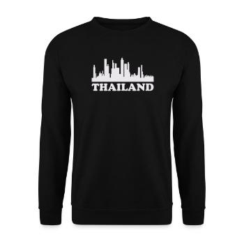 Bangkok Skyline Silhouette Thailand - Unisex Sweatshirt - black - Front - Alina (178cm) & Michal (187cm)