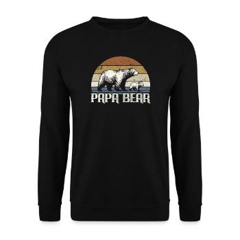 Papa Bear - Father Father's Day Gift - Unisex Sweatshirt - black - Front - Alina (178cm) & Michal (187cm)