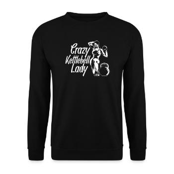 Gym Junkies Crazy Kettlebell Lady Calisthenics - Unisex Sweatshirt - black - Front - Alina (178cm) & Michal (187cm)
