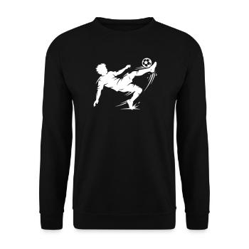Fallrückzieher Fussball Silhouette - Unisex Pullover - Schwarz - Vorne - Alina (178cm) & Michal (187cm)