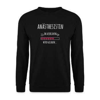 Anästhesistin Ausbildung Medizinstudium Ärztin - Unisex Pullover - Schwarz - Vorne - Alina (178cm) & Michal (187cm)