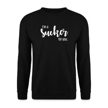 Sucker for You Script - Unisex Sweatshirt - black - Front - Alina (178cm) & Michal (187cm)