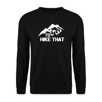 Hike That Peak Mountain Silhouette - Unisex Sweatshirt - black - Front - Alina (178cm) & Michal (187cm)