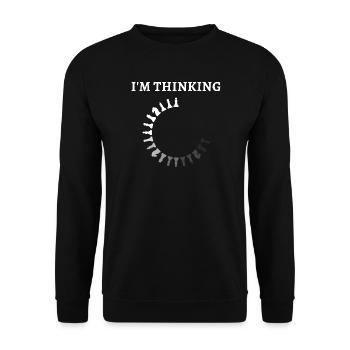Im Thinking Ring Silhouette Circle - Unisex Sweatshirt - black - Front - Alina (178cm) & Michal (187cm)