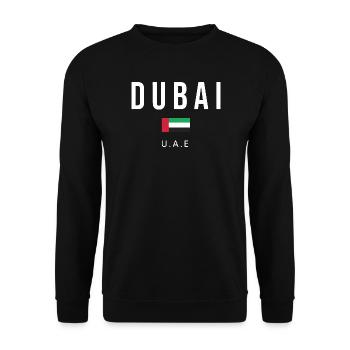 Dubai Flag Bold Typography Tee - Unisex Sweatshirt - black - Front - Alina (178cm) & Michal (187cm)