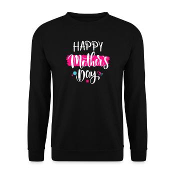 Happy Mother's Day Brush Script - Unisex Sweatshirt - black - Front - Alina (178cm) & Michal (187cm)