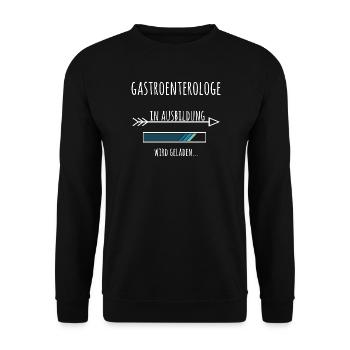 Gastroenterologe Ausbildung Medizinstudium Arzt  - Unisex Pullover - Schwarz - Vorne - Alina (178cm) & Michal (187cm)