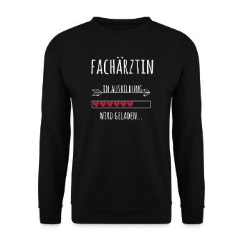 Fachärztin Ausbildung Medizinstudium Ärztin  - Unisex Pullover - Schwarz - Vorne - Alina (178cm) & Michal (187cm)
