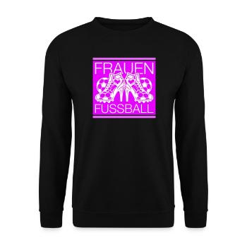 Frauenfussball Fussballschuhe Symbol - Unisex Pullover - Schwarz - Vorne - Alina (178cm) & Michal (187cm)