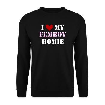 Inscription drôle mon pote Femboy - Sweat-shirt Unisexe - noir - Devant - Alina (178cm) & Michal (187cm)