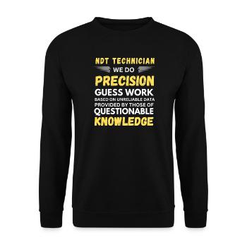 Technicien NDT Nous faisons des devinettes de précision Drôle - Sweat-shirt Unisexe - noir - Devant - Alina (178cm) & Michal (187cm)