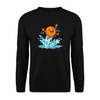 Splashing Orange Summer Vibes Pool Vacation Ladies - Unisex Sweatshirt - black - Front - Alina (178cm) & Michal (187cm)